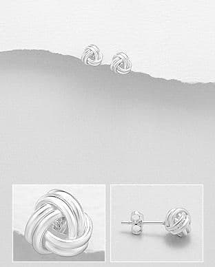 925 Sterling Silver Knot Stud Earrings
